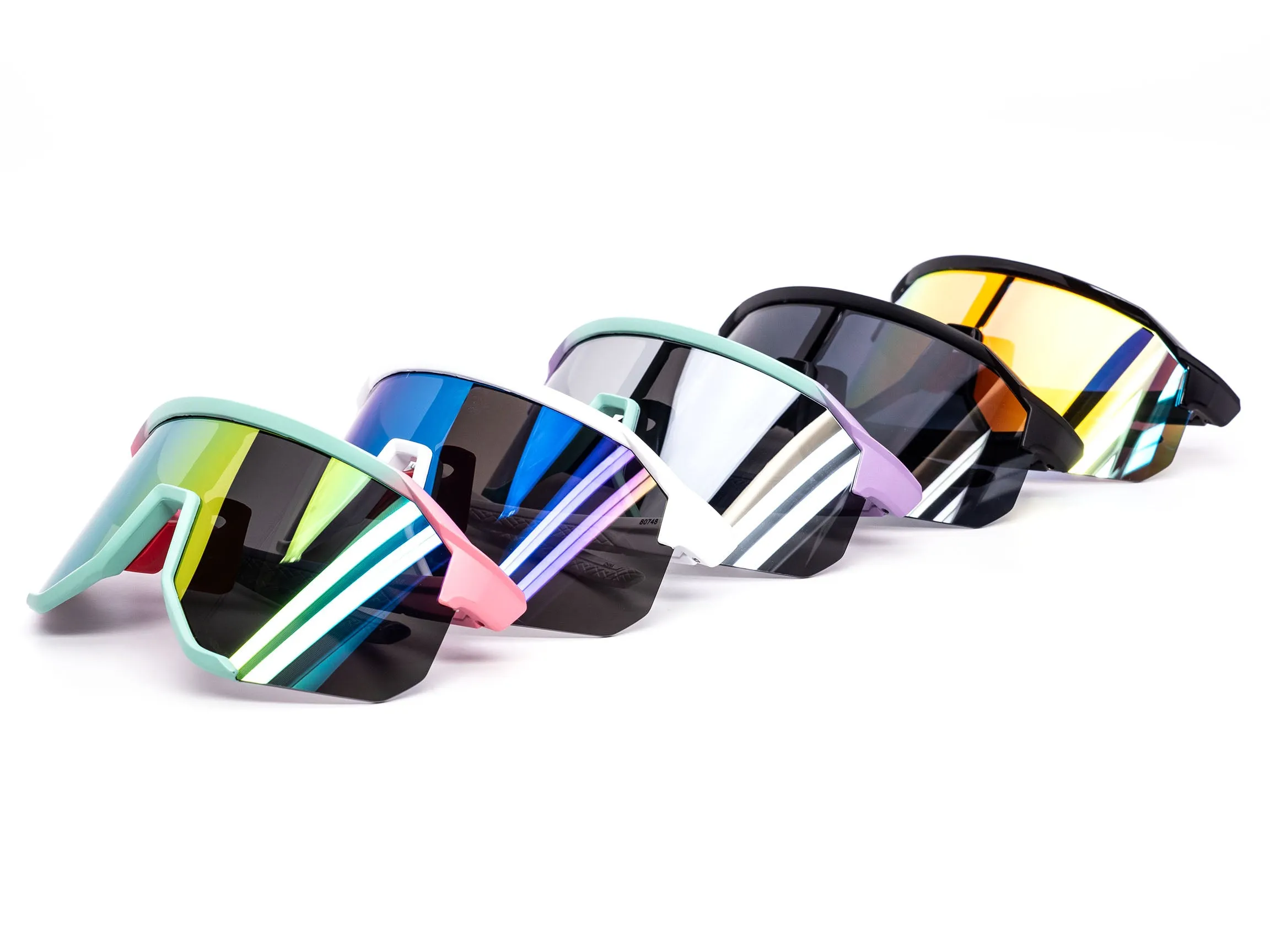 12 Pack: Beach Fest Oversized Shield Performance Wholesale Sunglasses