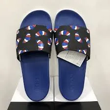 adidas blue graphic slides