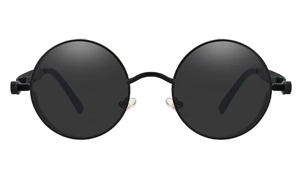All Black Round Vintage Sunglasses for Men - Classy Style Accessory