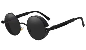 All Black Round Vintage Sunglasses for Men - Classy Style Accessory