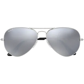 Aviator M - Matte Silver/Grey Mirror