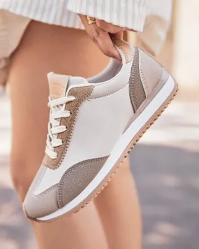 Basket femme taupe à lacets - Laurie