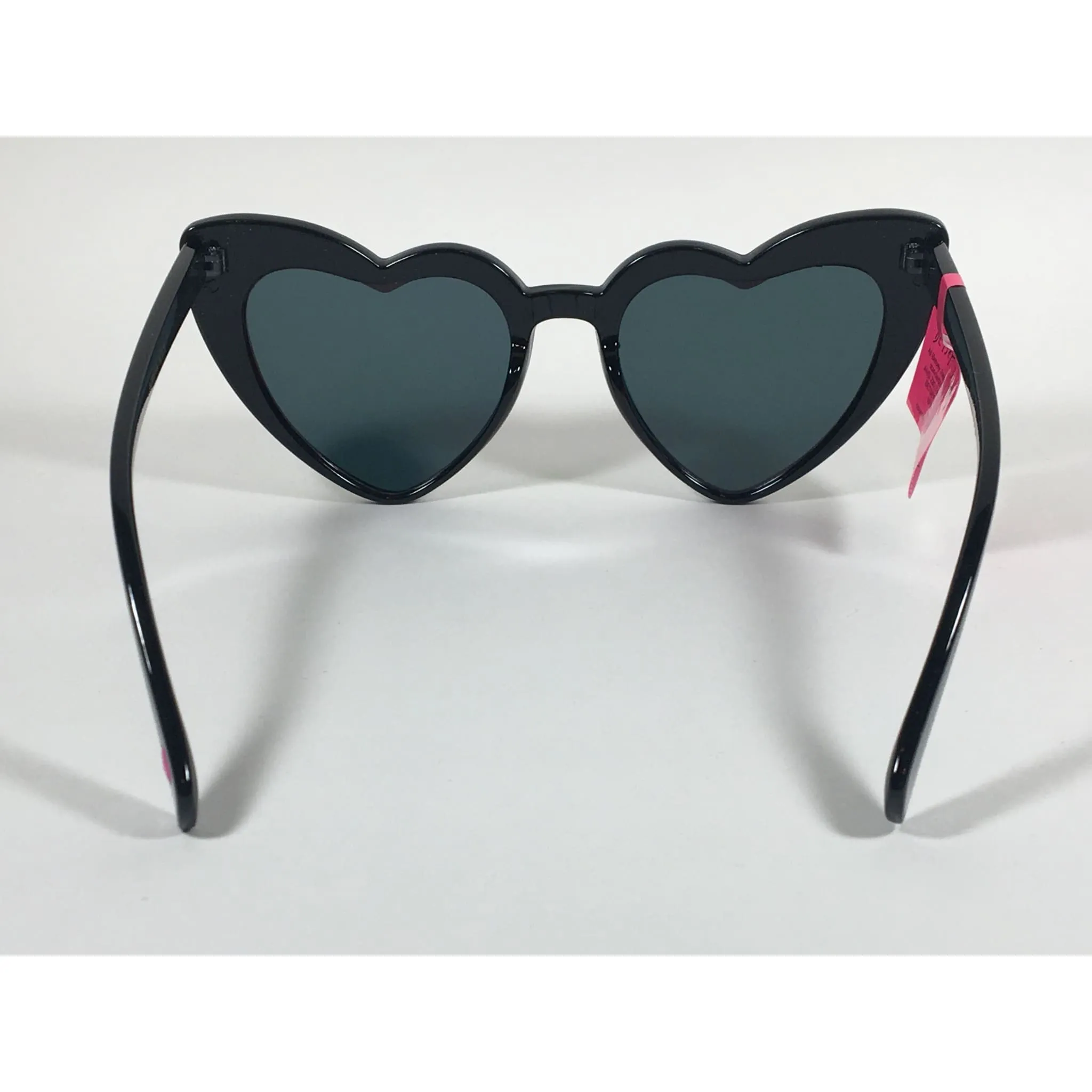 Betsey Johnson Sliding Heart Sunglasses Black Pink Coral Mirror Lens BJ899106