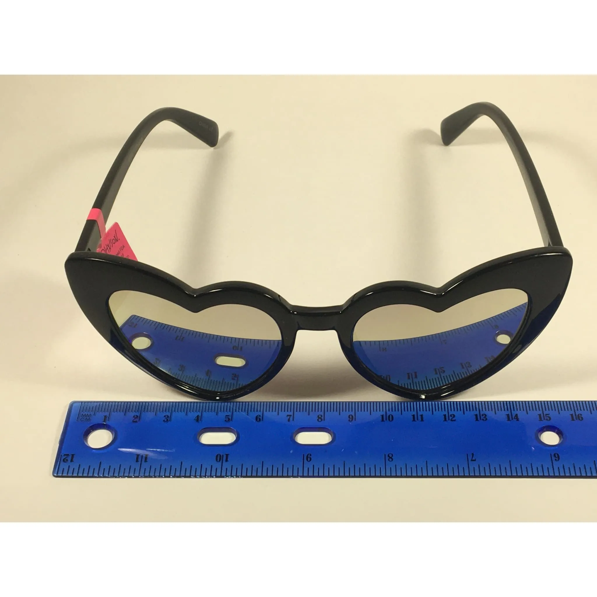 Betsey Johnson Sliding Heart Sunglasses Black Pink Coral Mirror Lens BJ899106