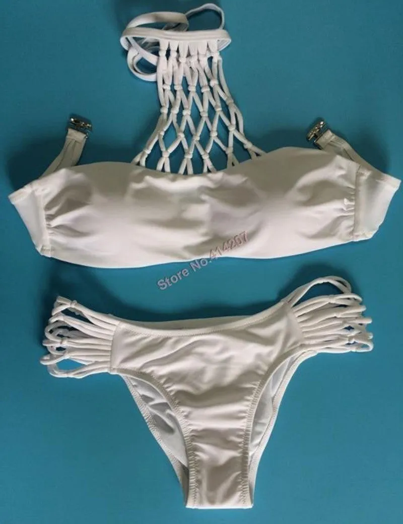 Brand Designed high cut out bandage bikinis vintage swimsuit