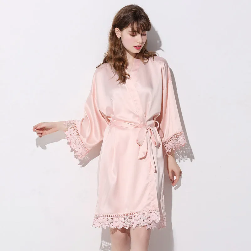 Bridesmaid Gifts Lace Bridal Robe Bridesmaid Robes Bride Robe Bridal Party Robes Satin Robe