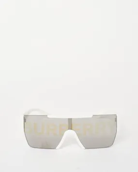 Burberry White & Mirror Lens w/ Yellow Logo BE4291 Sunglasses