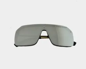 C. Silver Reflecting Square Oversized Sunglasses - The Milan