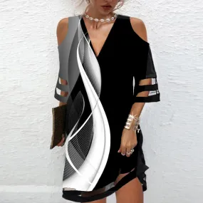 Carita - Mini-robe transparente avec décolleté cold shoulder et tourbillon