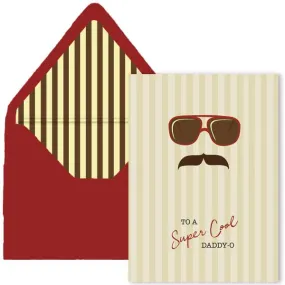 Cool Dad Sunglasses and Mustache Retro Birthday Card