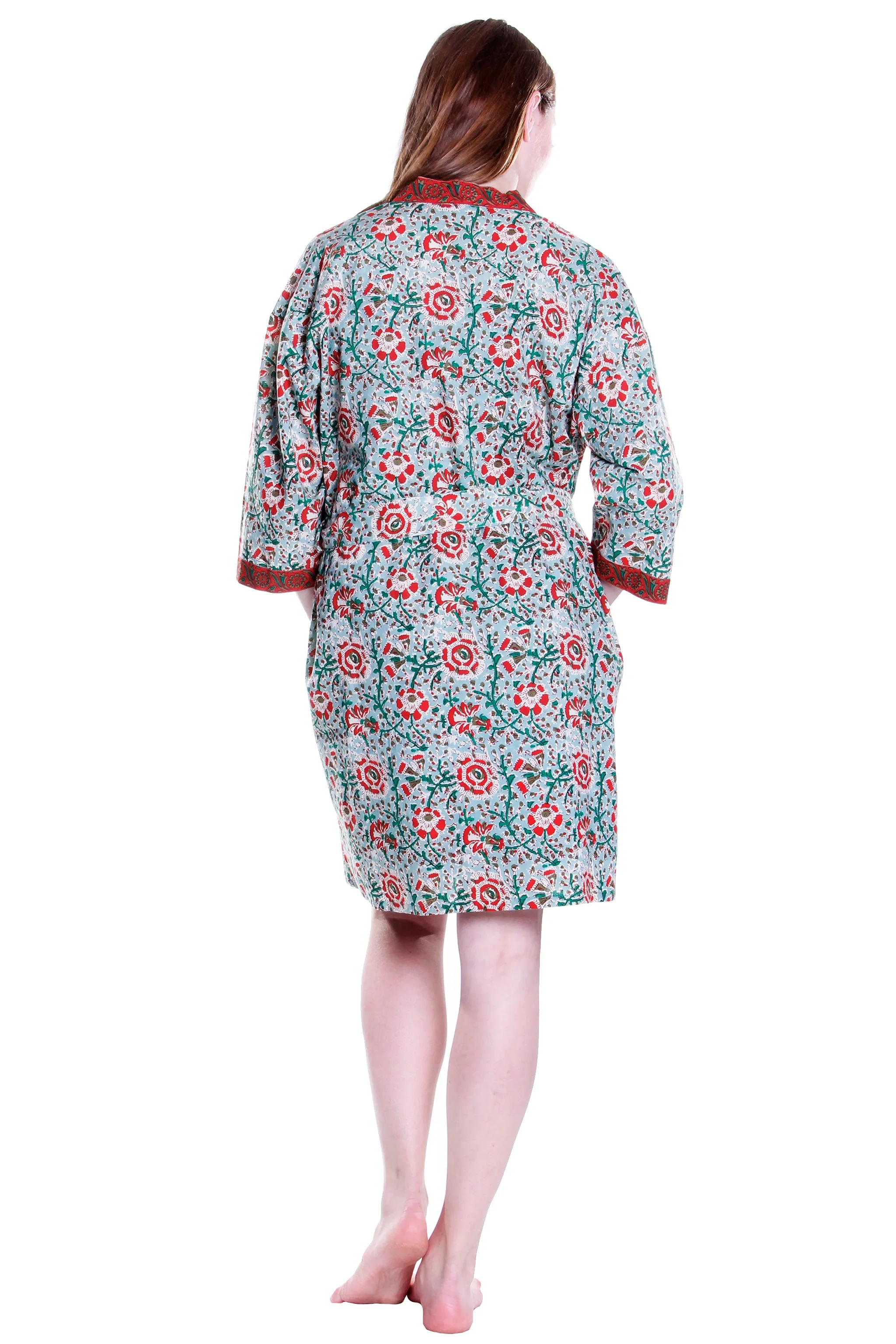 Cotton Celadon/Red Robe