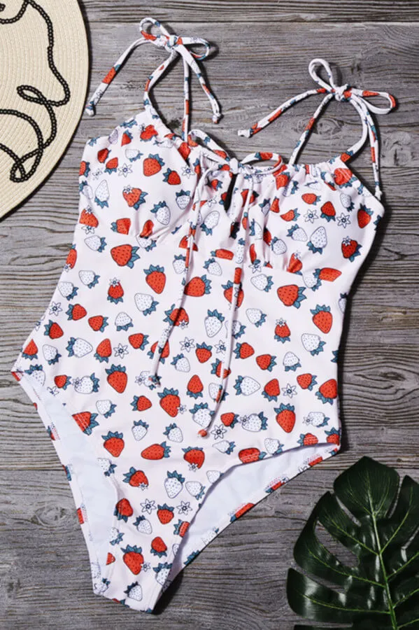 Cute Fruit Print One Piece Swimsuits