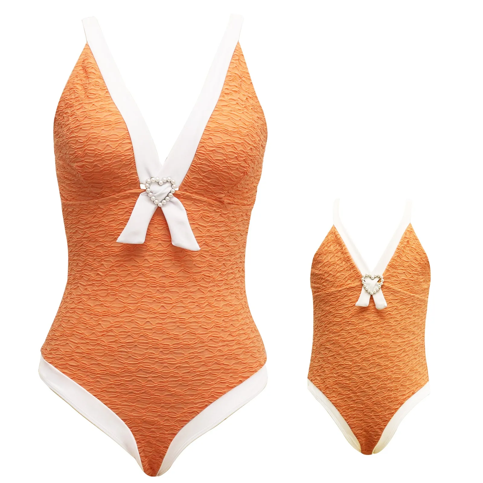 Deep V Classic One Piece Mommy and Me Swimsuits
