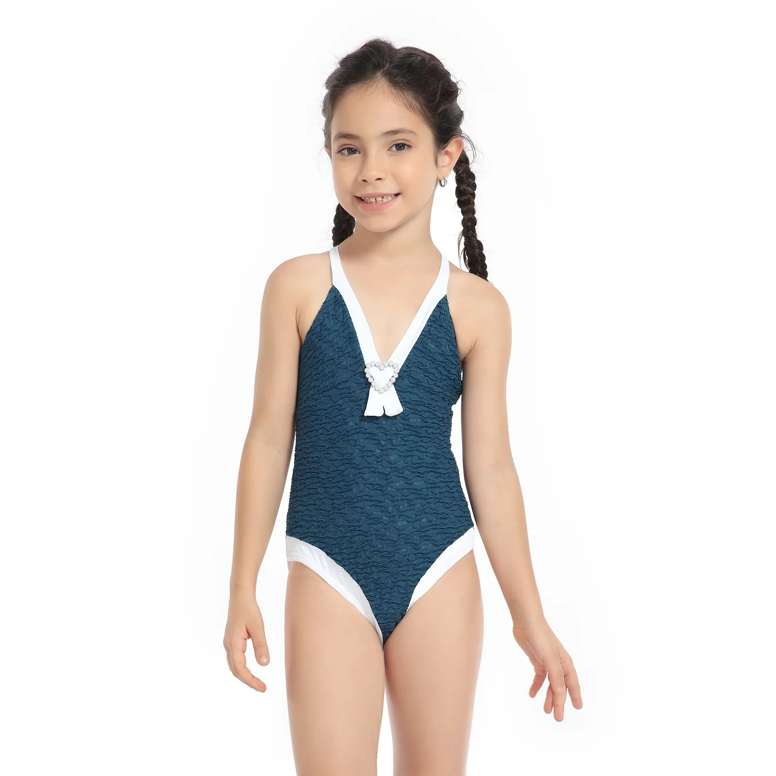 Deep V Classic One Piece Mommy and Me Swimsuits