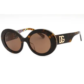 Dolce & Gabbana Women's Sunglasses - Havana Plastic Oval Shape Frame| 0DG4448F 321773