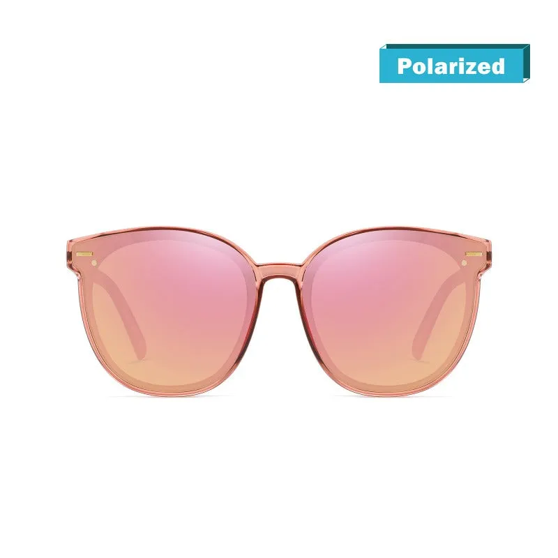 DUCO Classic Cateye Sunglasses for Women Polarized Trendy Designer Round Style W017