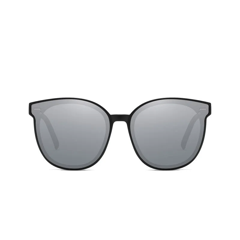 DUCO Classic Cateye Sunglasses for Women Polarized Trendy Designer Round Style W017