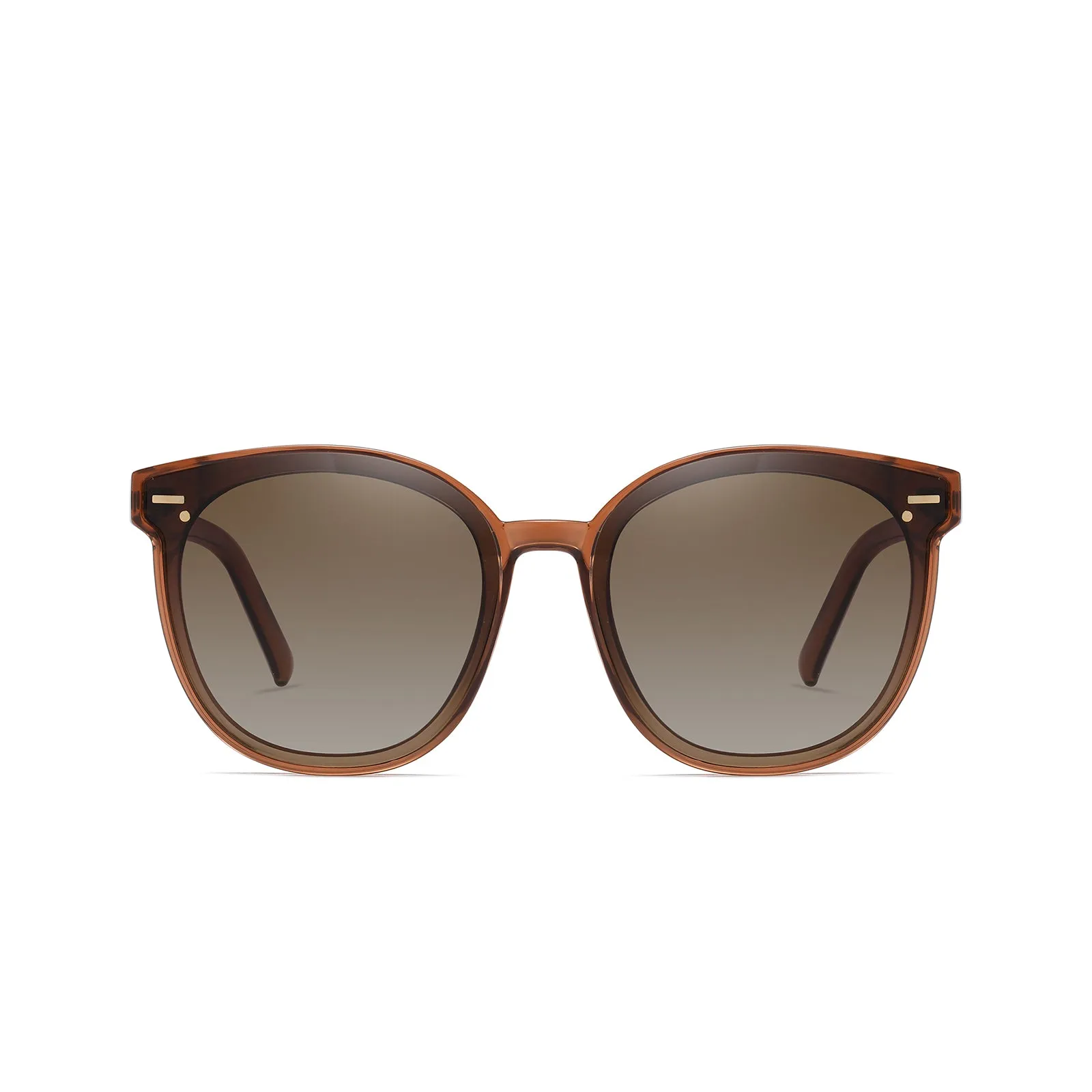 DUCO Classic Cateye Sunglasses for Women Polarized Trendy Designer Round Style W017