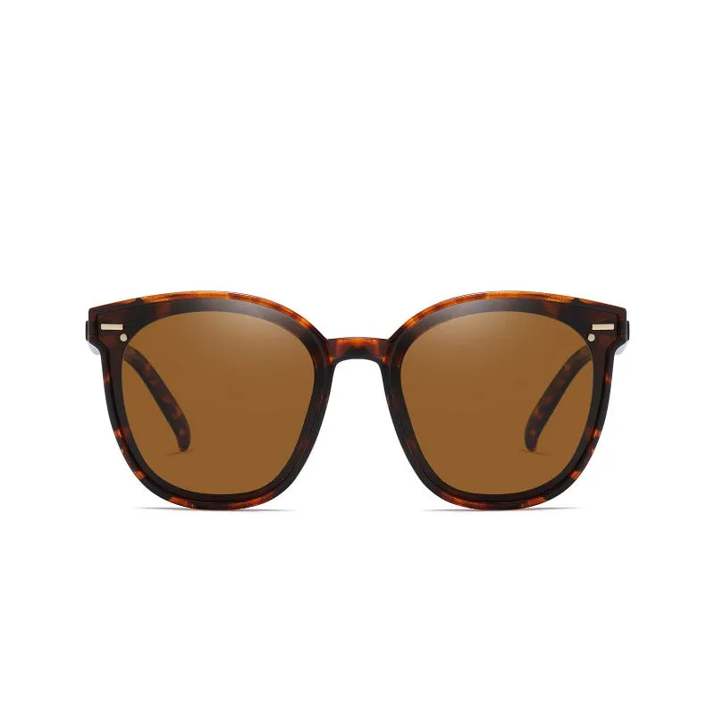 DUCO Classic Cateye Sunglasses for Women Polarized Trendy Designer Round Style W017