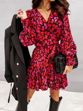 Elsa - Robe Mi-Longue Manches Lanterne Manches
