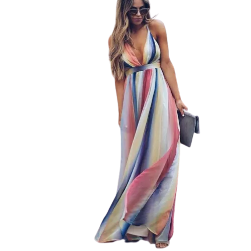 Erika - Robe Longue Arc-En-Ciel