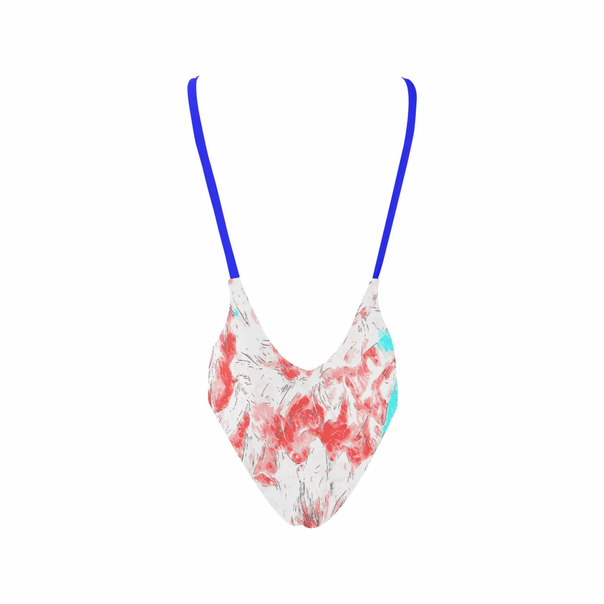 Floral Sketch Art Sexy Low Back One-Piece Swimsuit