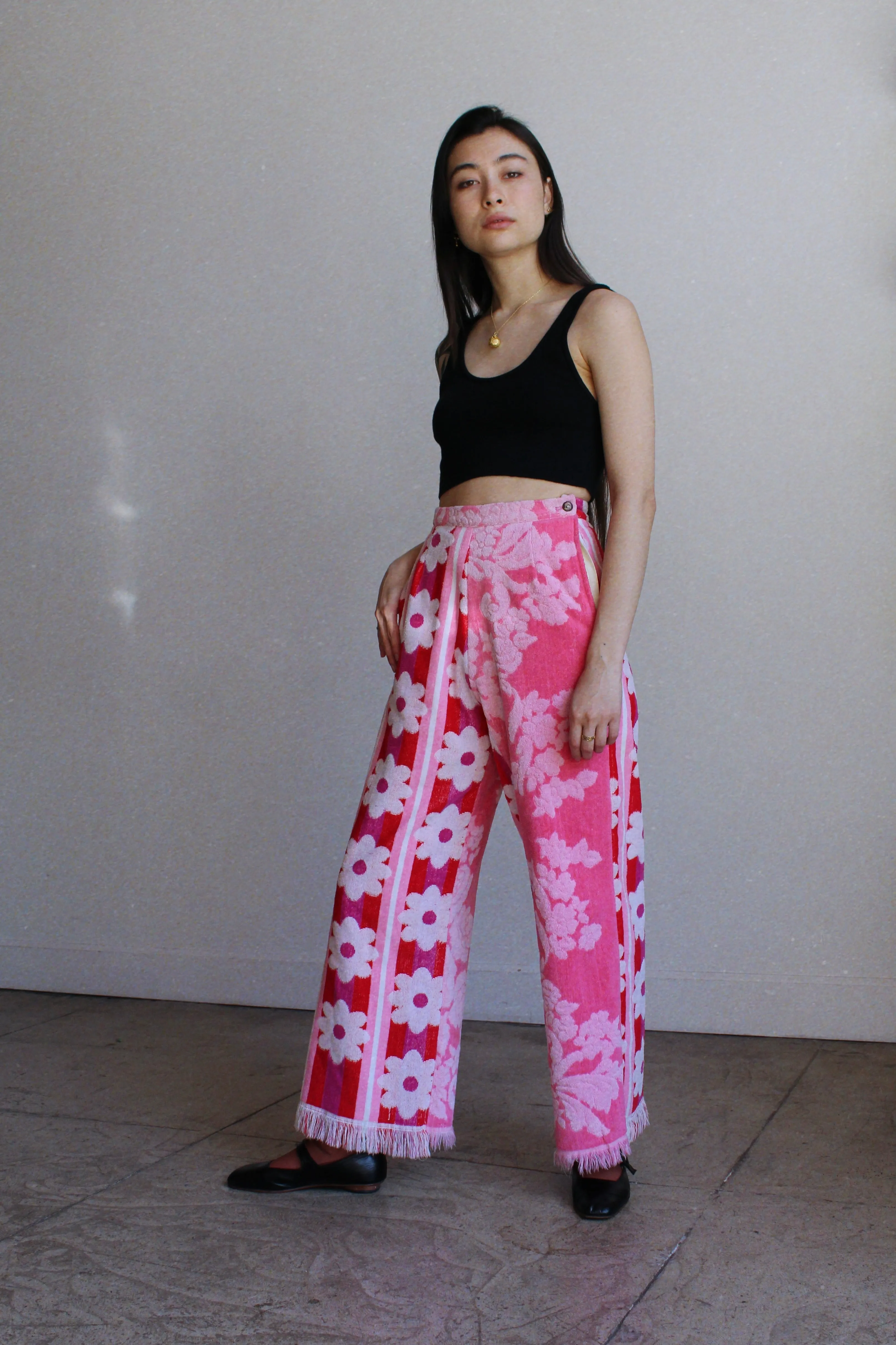 Floral Terry Trousers ~ US 2-4