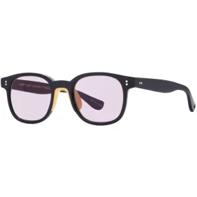 Garrett Leight Women's Sunglasses - Black Oval Frame Plum Lens | MICHELL & NESS BK/PLU