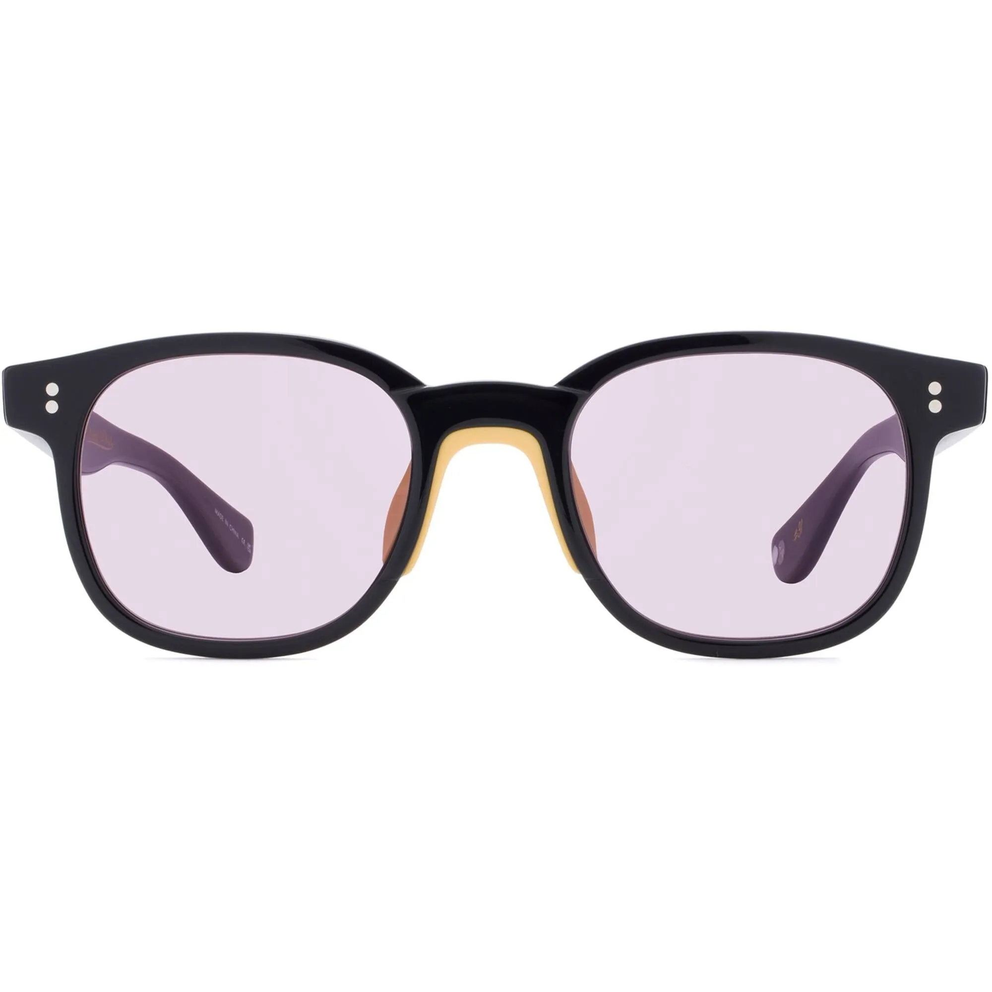 Garrett Leight Women's Sunglasses - Black Oval Frame Plum Lens | MICHELL & NESS BK/PLU