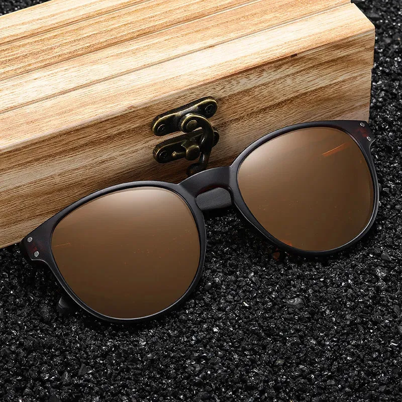 GM Unisex Polarized Wooden Sunglasses