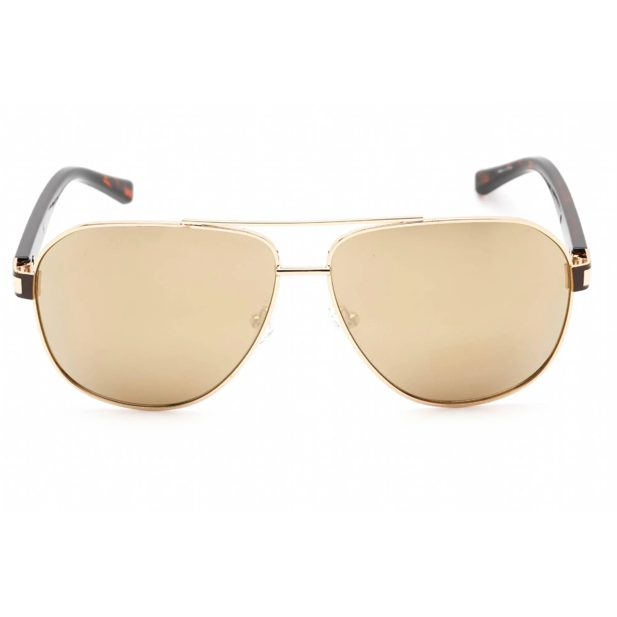 Guess Factory Men's Sunglasses - Gold Aviator Frame Brown Mirror Lens | GF0247 32G