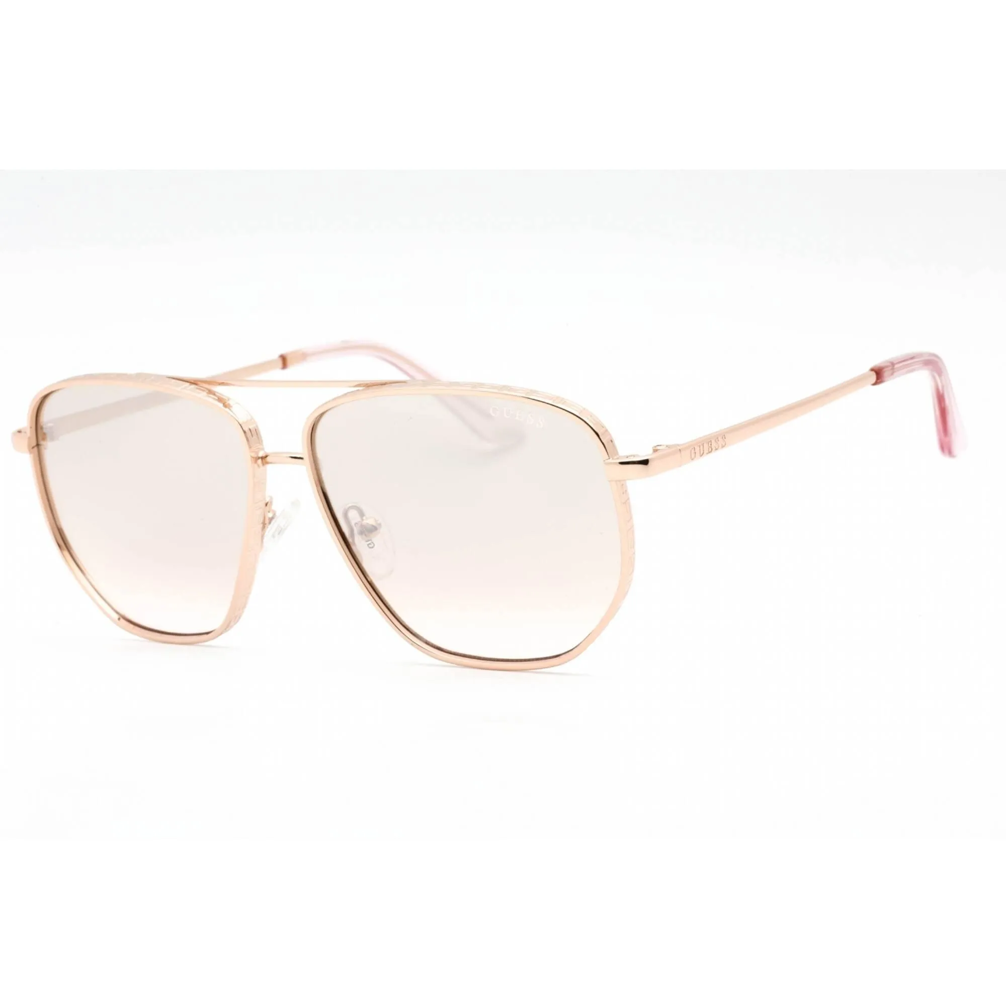 Guess Women's Sunglasses - Shiny Rose Gold Metal Full Rim Frame | GU7635 28U