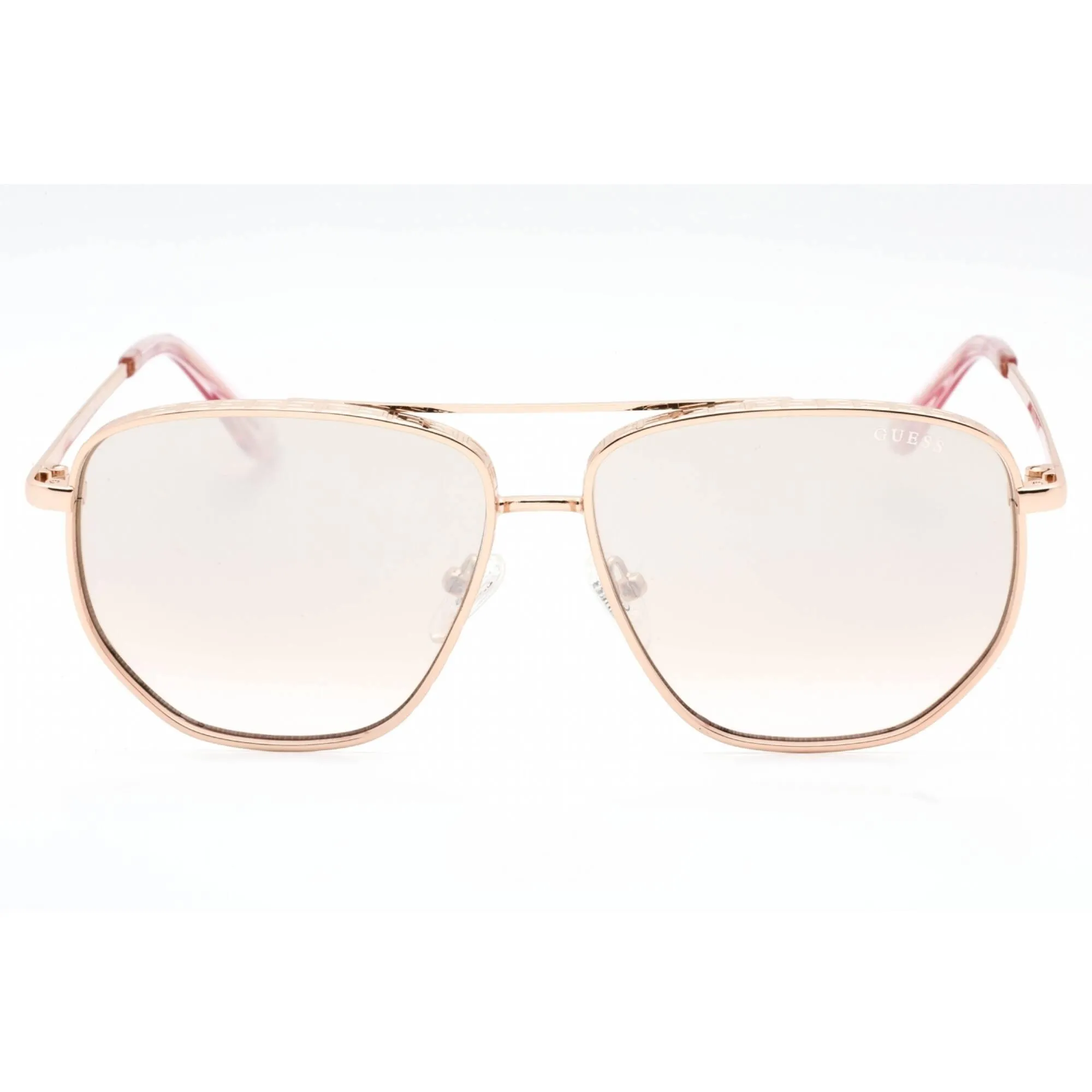 Guess Women's Sunglasses - Shiny Rose Gold Metal Full Rim Frame | GU7635 28U
