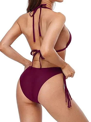 Halter Bikini Cheeky Bottom Bathing Suit