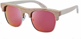 Handmade wood sunglasses unisex Semi rimless classic
