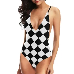 Harlequin Holiday Sexy Lacing Backless One-Piece Swimsuit