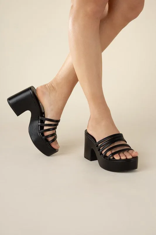 HOLME Platform Strappy Mule Slides