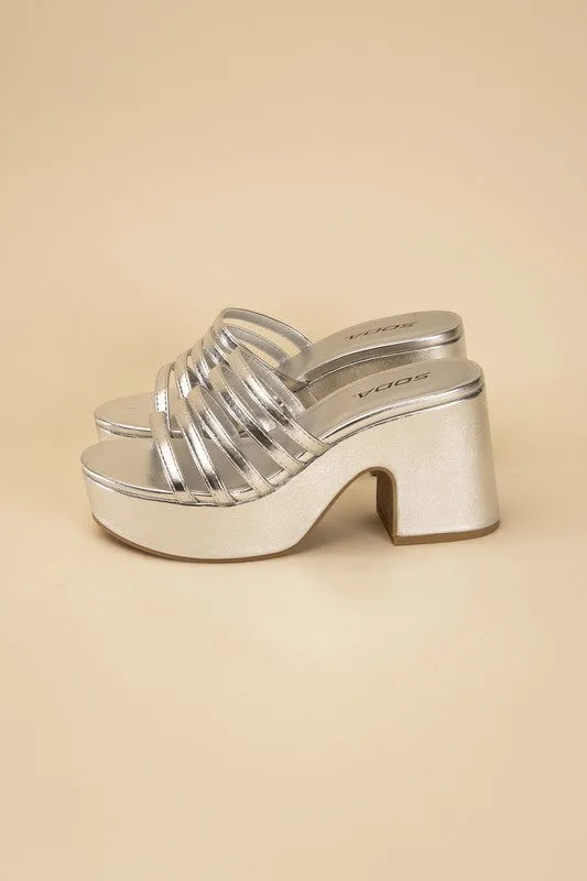 HOLME Platform Strappy Mule Slides