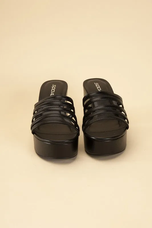 HOLME Platform Strappy Mule Slides