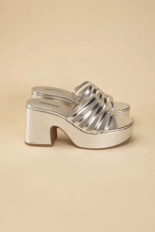 HOLME Platform Strappy Mule Slides