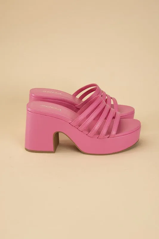 HOLME Platform Strappy Mule Slides