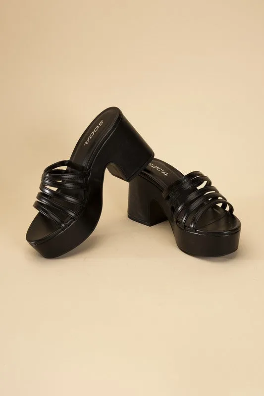 HOLME Platform Strappy Mule Slides