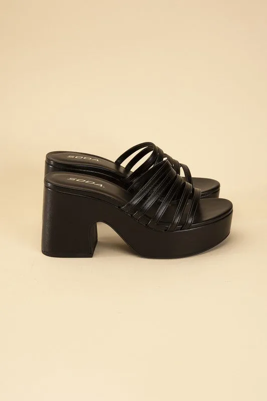 HOLME Platform Strappy Mule Slides