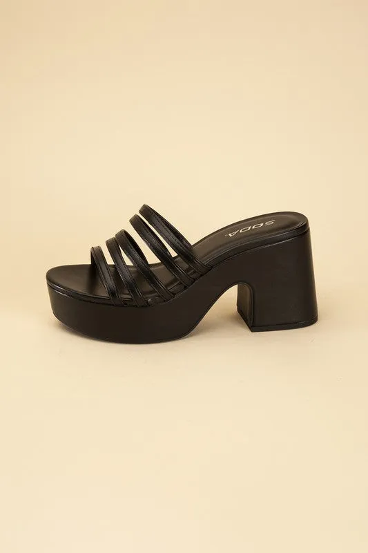 HOLME Platform Strappy Mule Slides