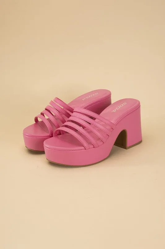 HOLME Platform Strappy Mule Slides