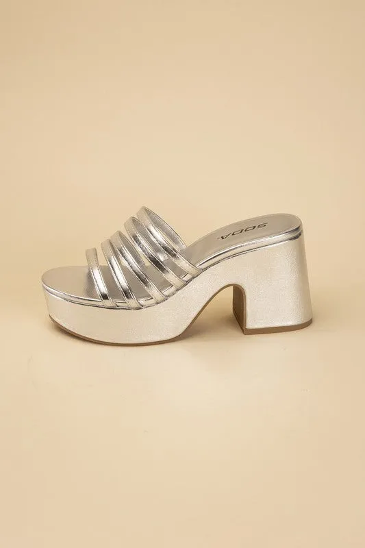 HOLME Platform Strappy Mule Slides