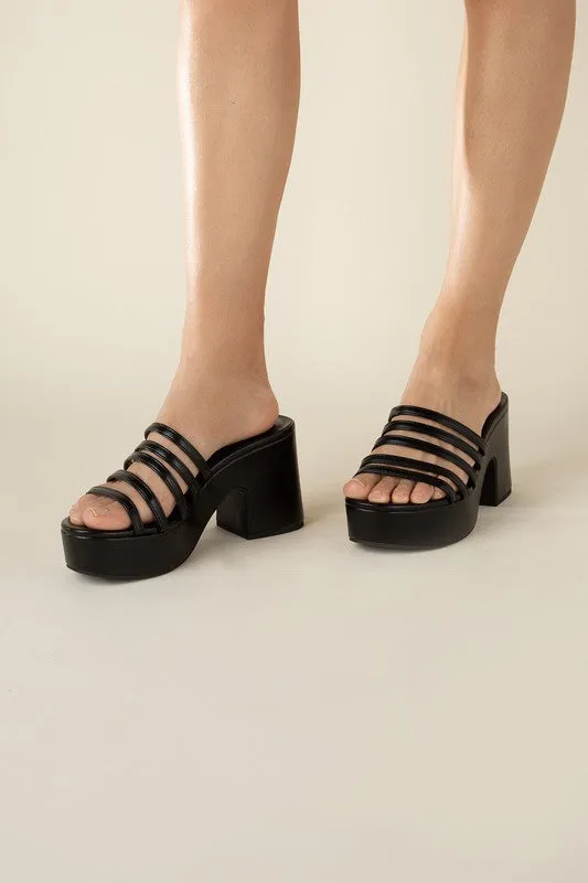 HOLME Platform Strappy Mule Slides