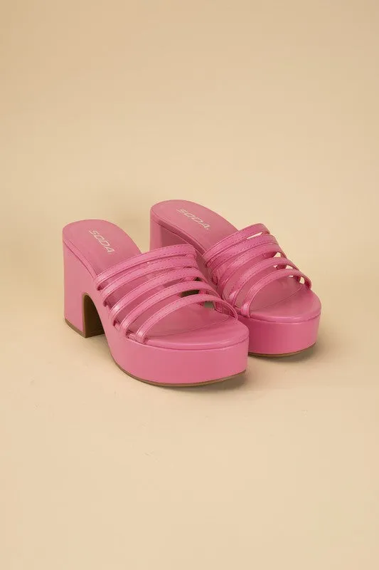 HOLME Platform Strappy Mule Slides