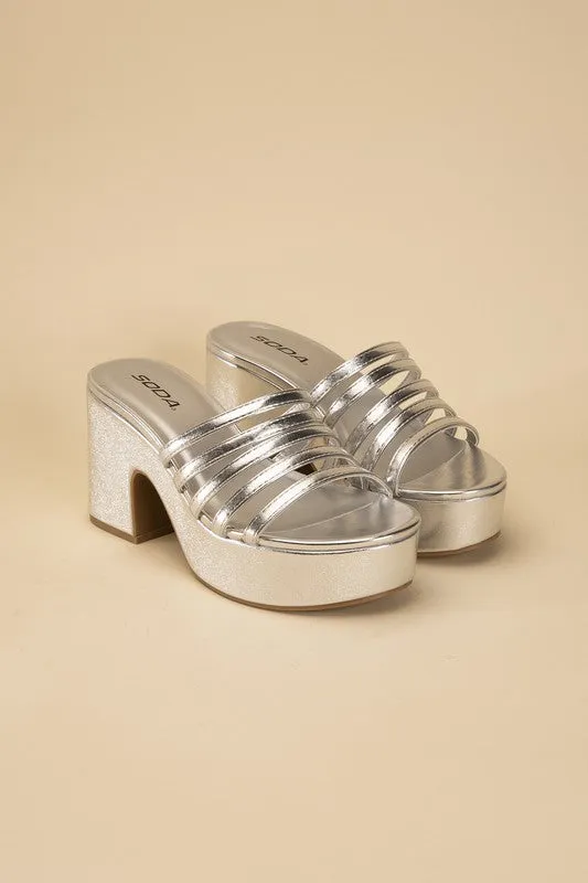HOLME Platform Strappy Mule Slides