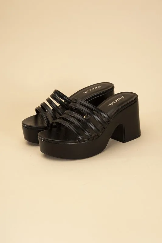 HOLME Platform Strappy Mule Slides